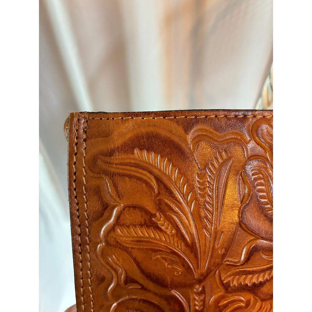 Patricia Nash Bag Brown Leather Floral Burnished Tooled Venezia Crossbody - Picture 15 of 15
